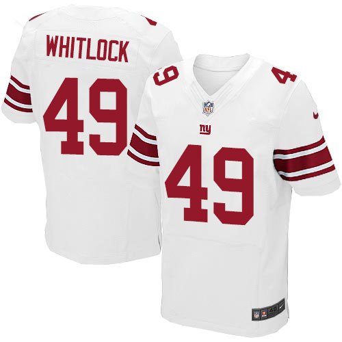 Men's Elite Nikita Whitlock Nike Jersey White Road - #49 NFL New York Giants